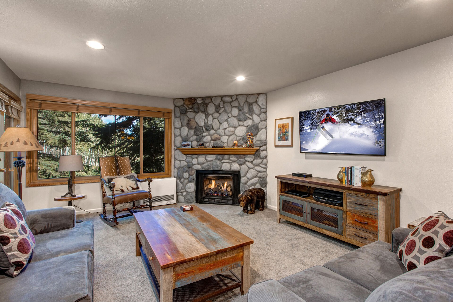 Park City resort rental with a fireplace